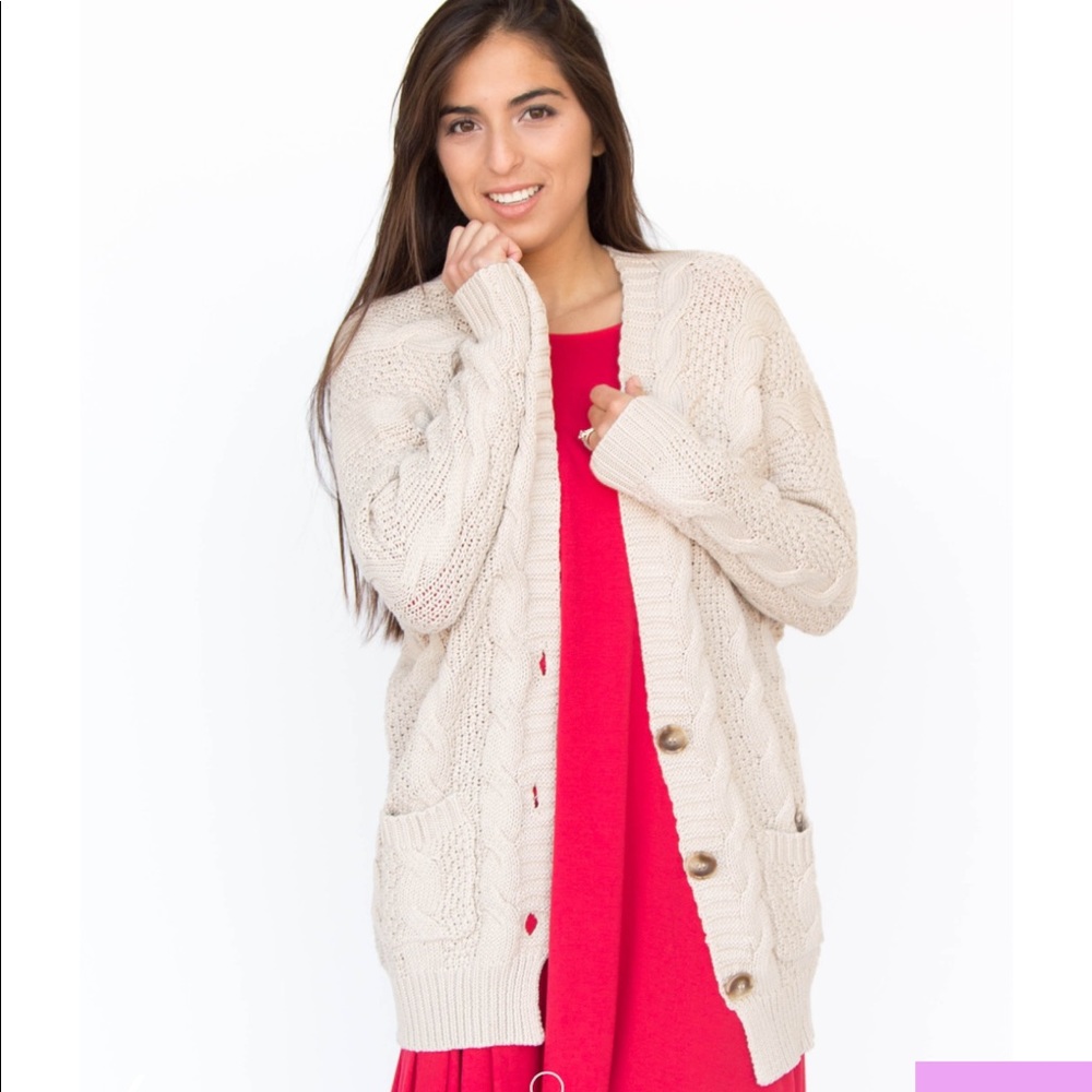 Agnes & Dora Boyfriend Cardigan in Cream